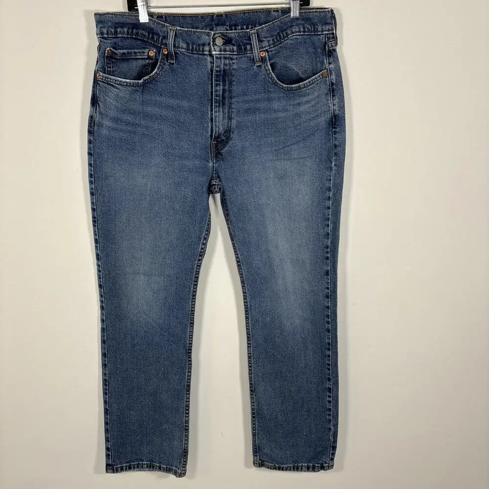 Levi’s 514 Jean‎ 38 X 30 Straight Leg Classic Denim Everyday Stretch Medium Wash